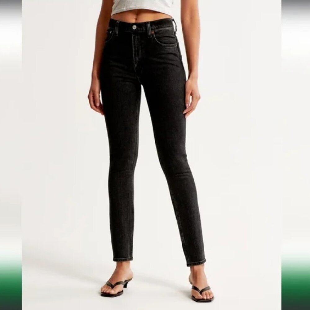 Abercrombie & Fitch The Skinny High-Rise Jeans Curve Love Black Size 27 / 4S